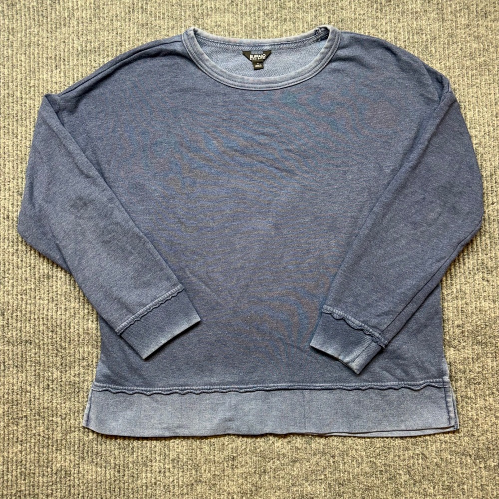 Buffalo David Bitton Womens Small‎ Blue Crewneck Sweatshirt Pullover Long Sleeve